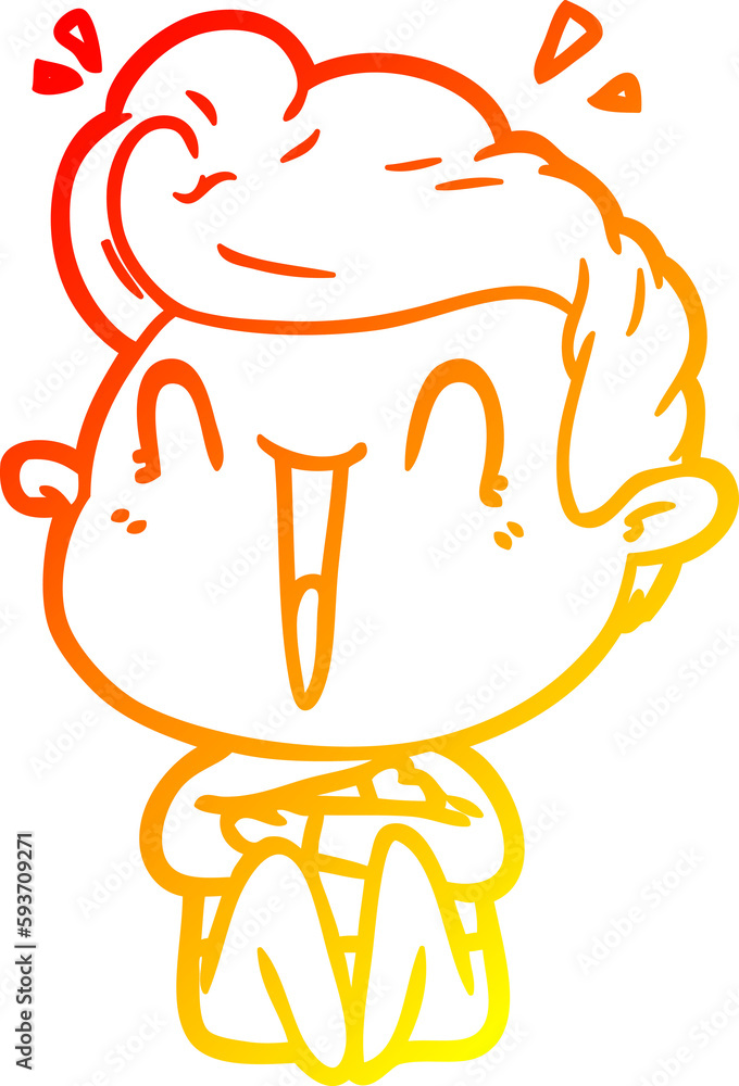 warm gradient line drawing cartoon excited man warm gradient line drawing cartoon excited man