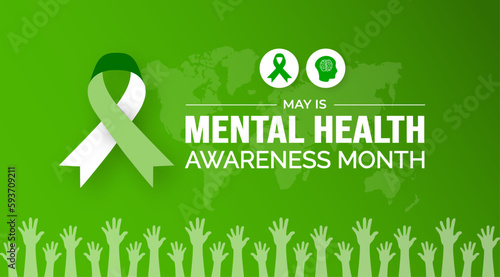 Mental Health Awareness Month background or banner design template celebrated in may