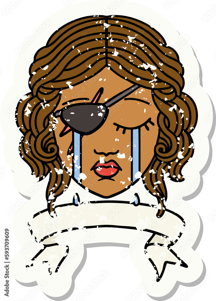 crying human rogue with banner illustration crying human rogue with banner illustration