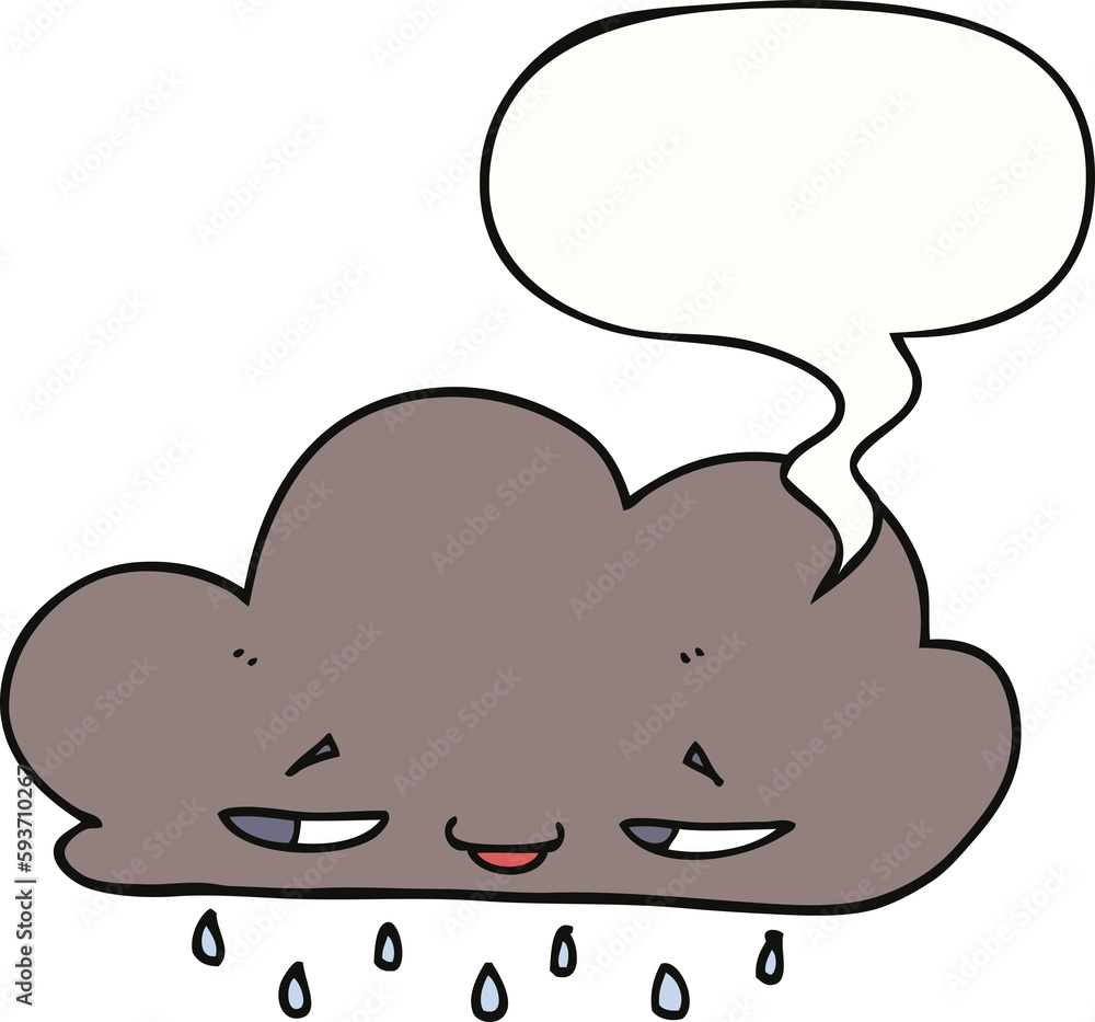 cartoon rain cloud and speech bubble cartoon rain cloud and speech bubble