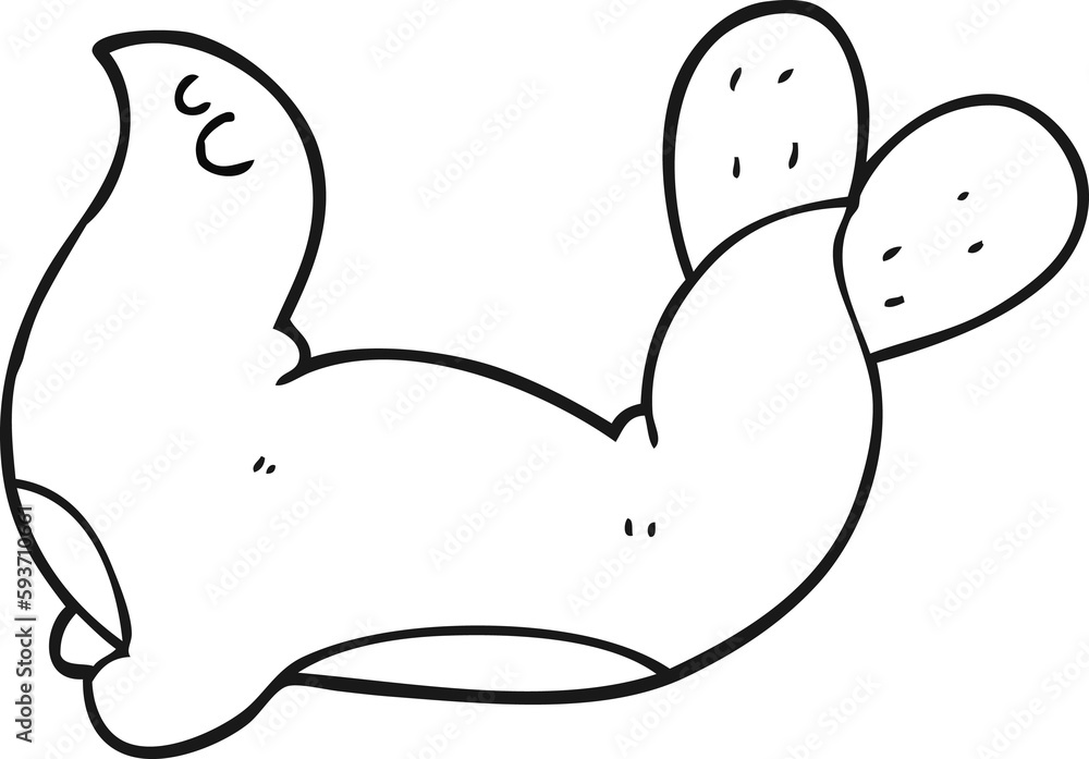 black and white cartoon seal black and white cartoon seal