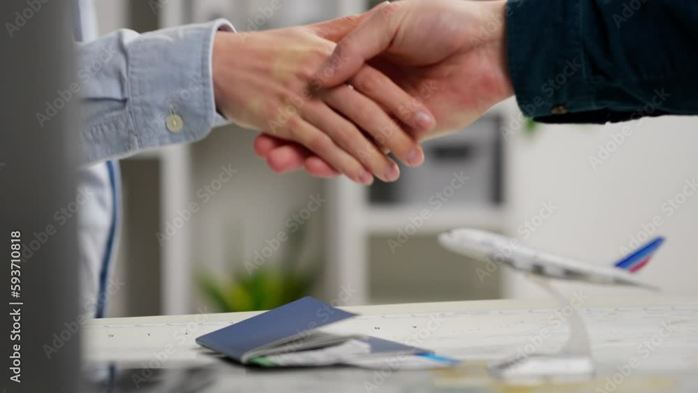 Consultant, Young woman Moodful Handshake of two work colleagues, Indoors Concept Middle manager Works in an airline company Provides services for tourists, airplane
Consultant, Young woman Moodful Handshake of two work colleagues, Indoors Concept Middle manager Works in an airline company Provides services for tourists, airplane