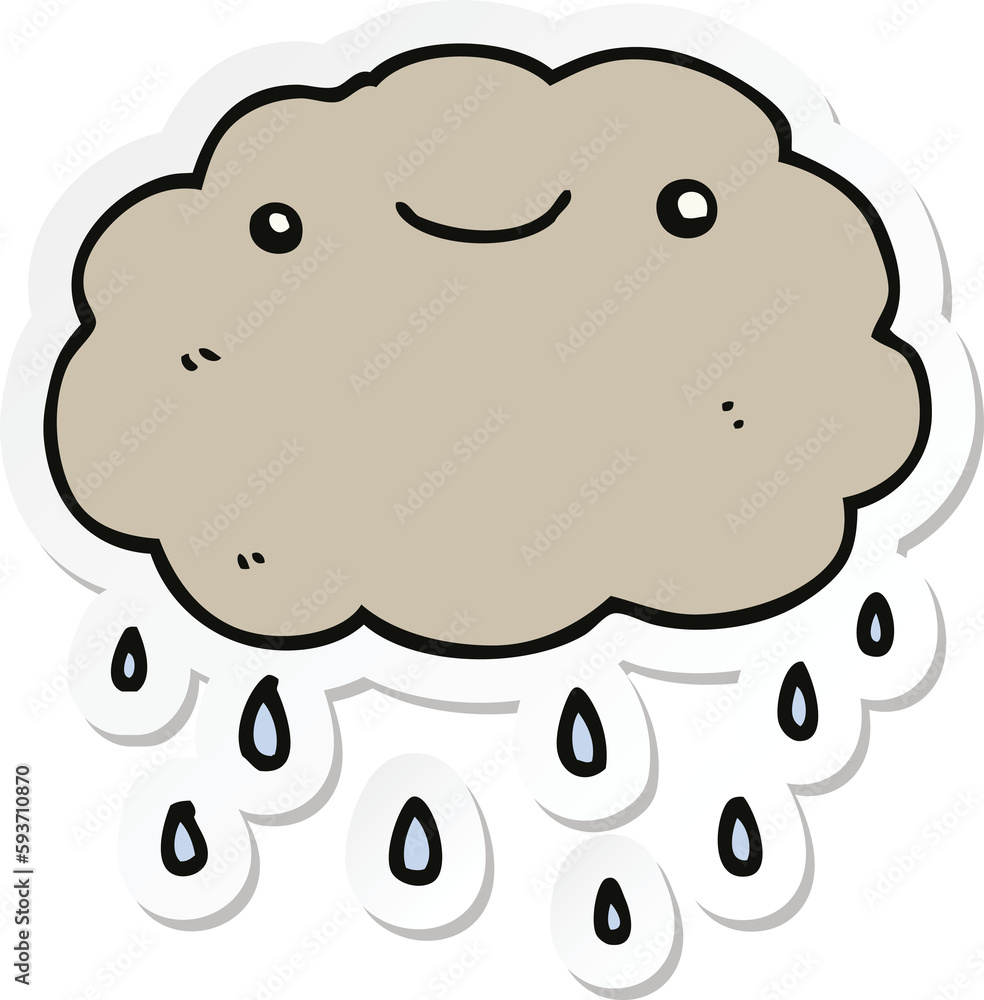 sticker of a cartoon cloud