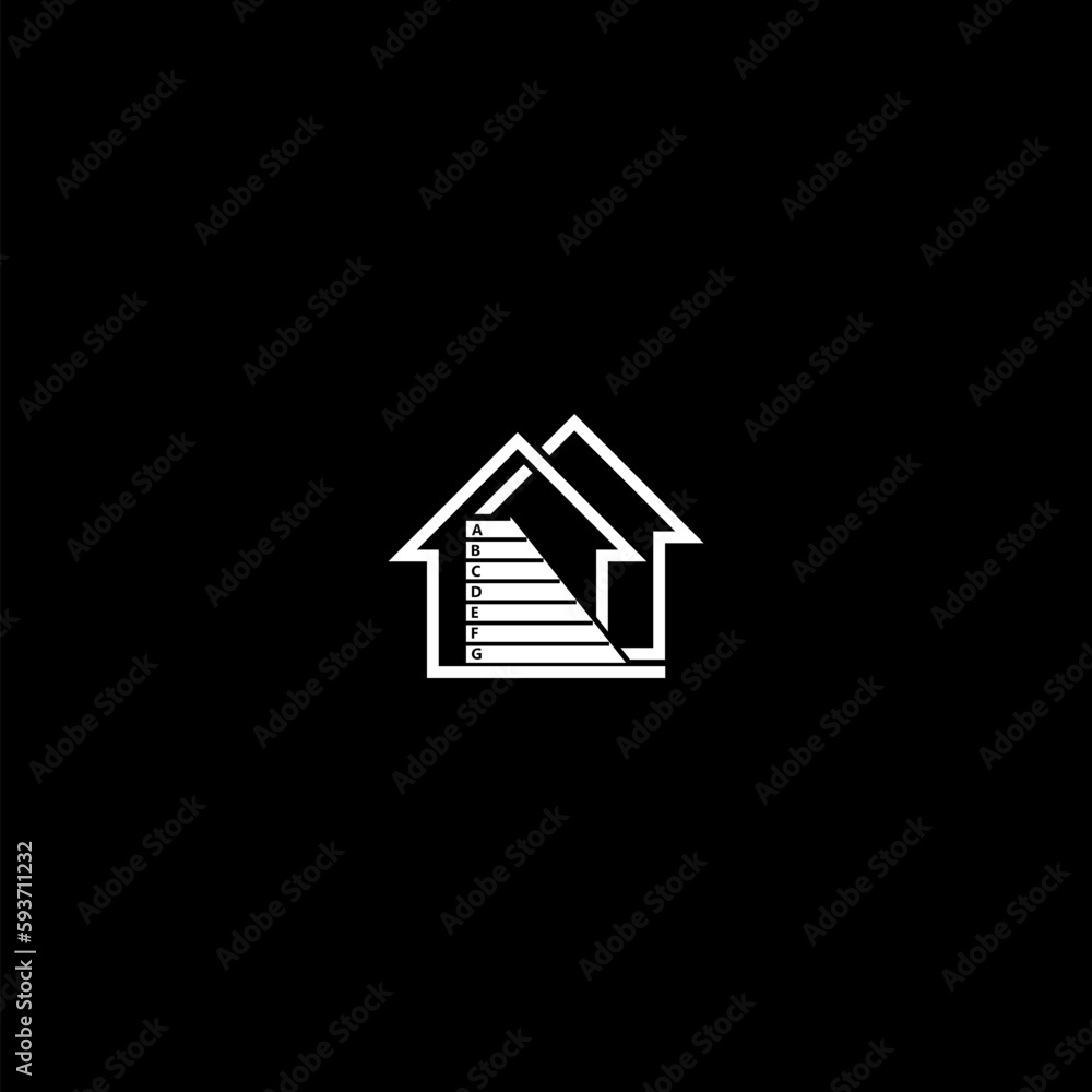 Energy house efficiency icon isolated on dark background Energy house efficiency icon isolated on dark background