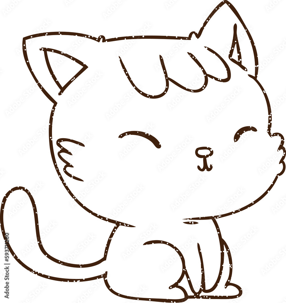 Happy Cat Charcoal Drawing Happy Cat Charcoal Drawing
