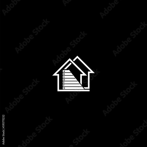 Energy house efficiency icon isolated on dark background