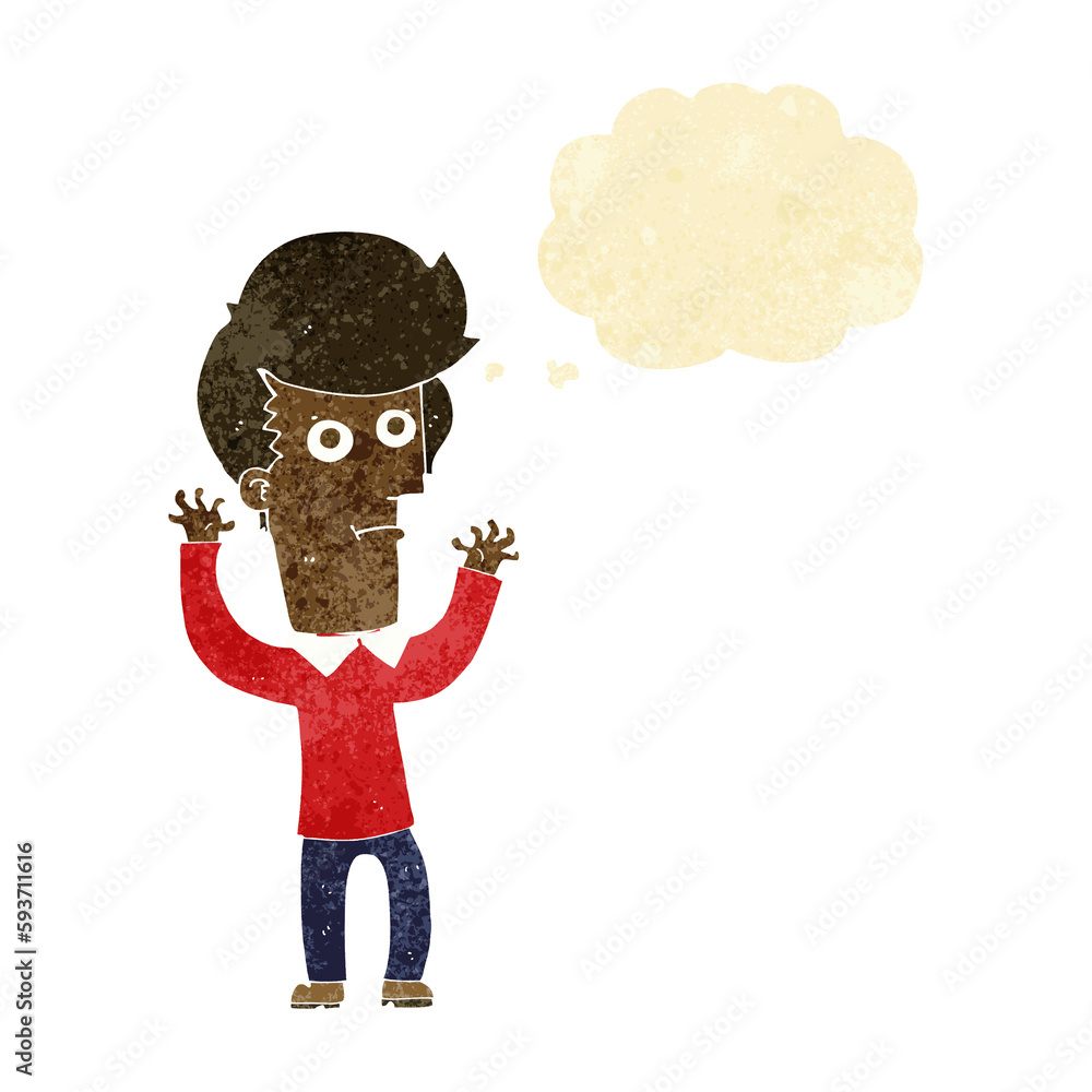 cartoon shocked man with thought bubble cartoon shocked man with thought bubble