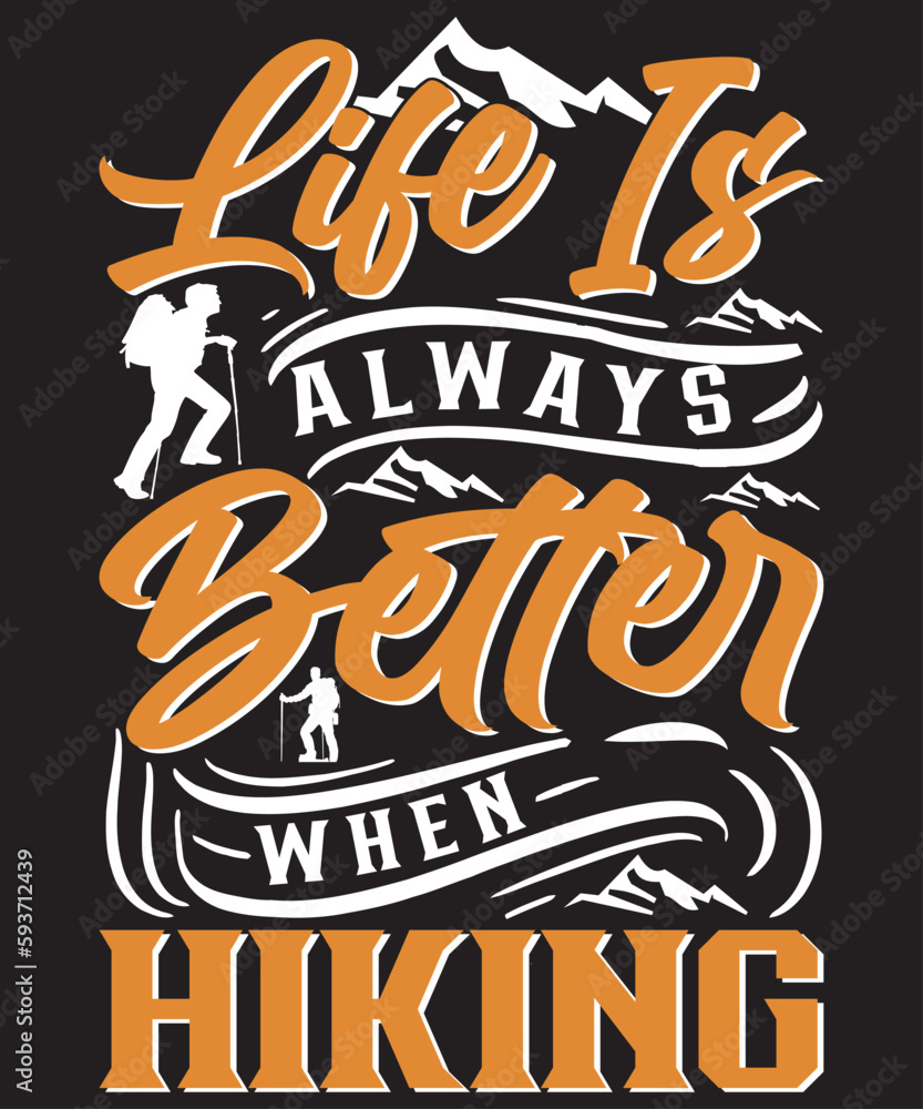 Fototapeta premium HIKING DAD T SHIRT DESIGN