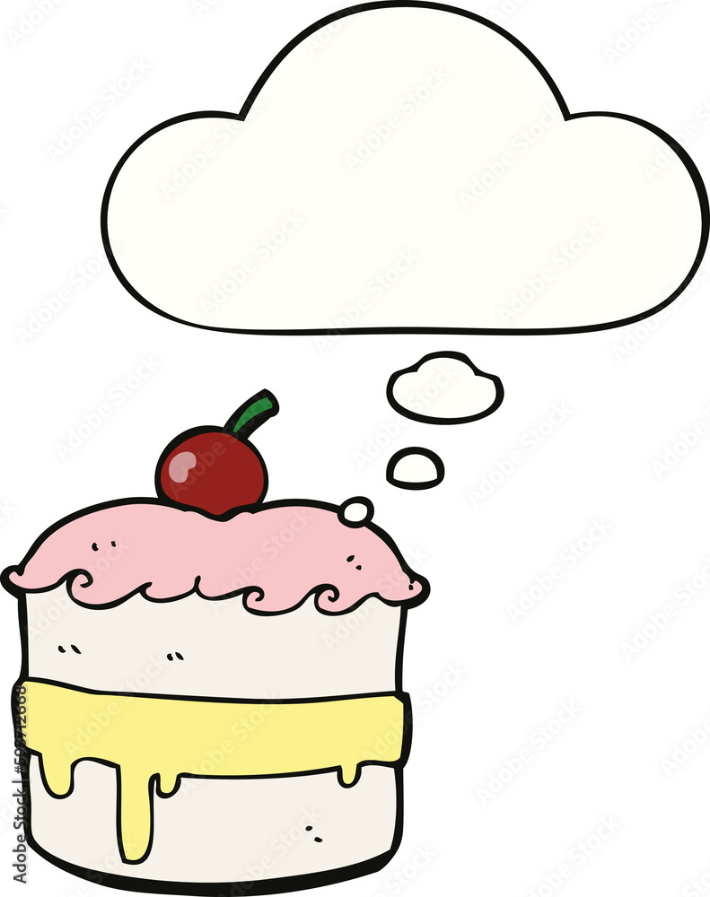 cartoon cake and thought bubble cartoon cake and thought bubble