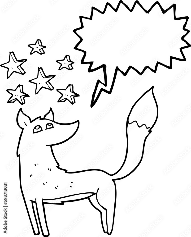 speech bubble cartoon wolf with stars speech bubble cartoon wolf with stars