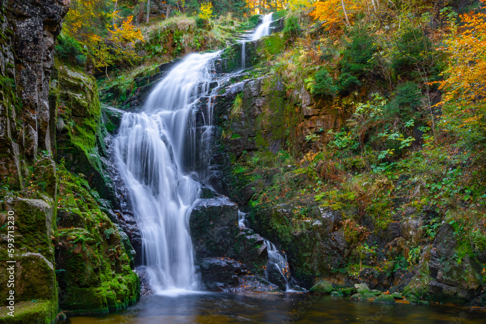 Kamienczyk Waterfall: Majestic Cascading Beauty in Poland Mountains