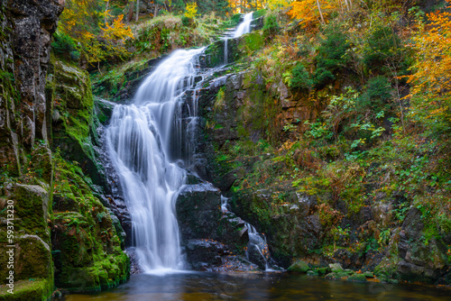 Kamienczyk Waterfall  Majestic Cascading Beauty in Poland Mountains