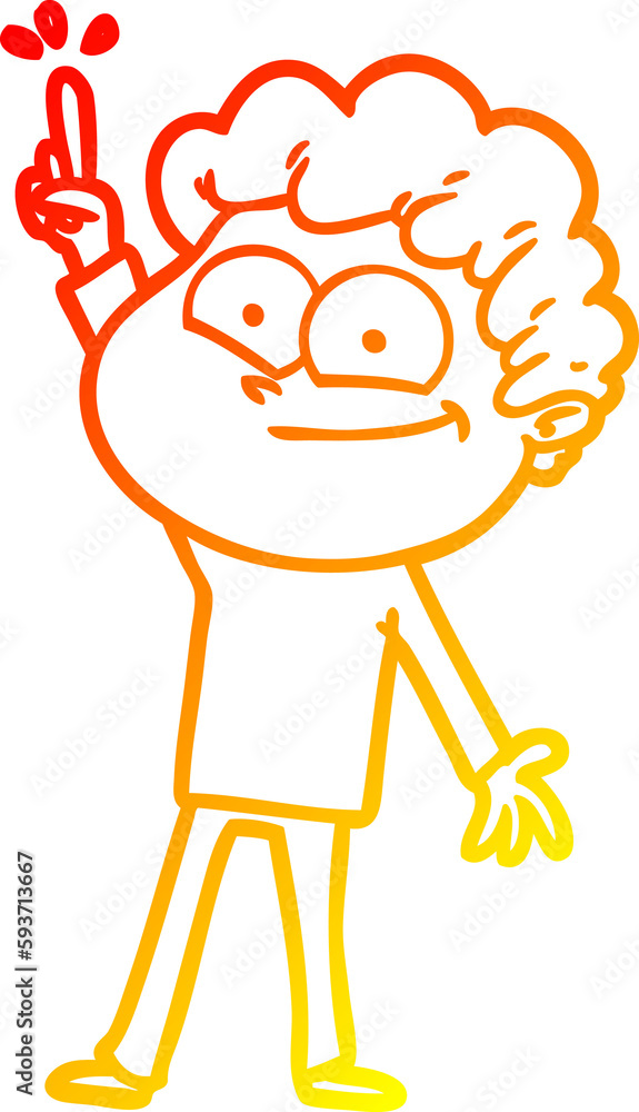warm gradient line drawing cartoon happy man warm gradient line drawing cartoon happy man