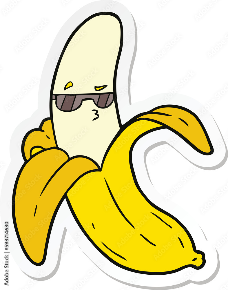 sticker of a cartoon banana sticker of a cartoon banana