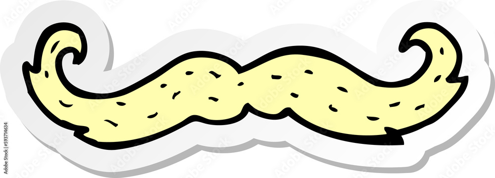 sticker of a cartoon mustache symbol sticker of a cartoon mustache symbol