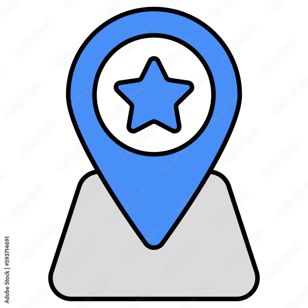 Star inside placeholder, icon of favorite location 