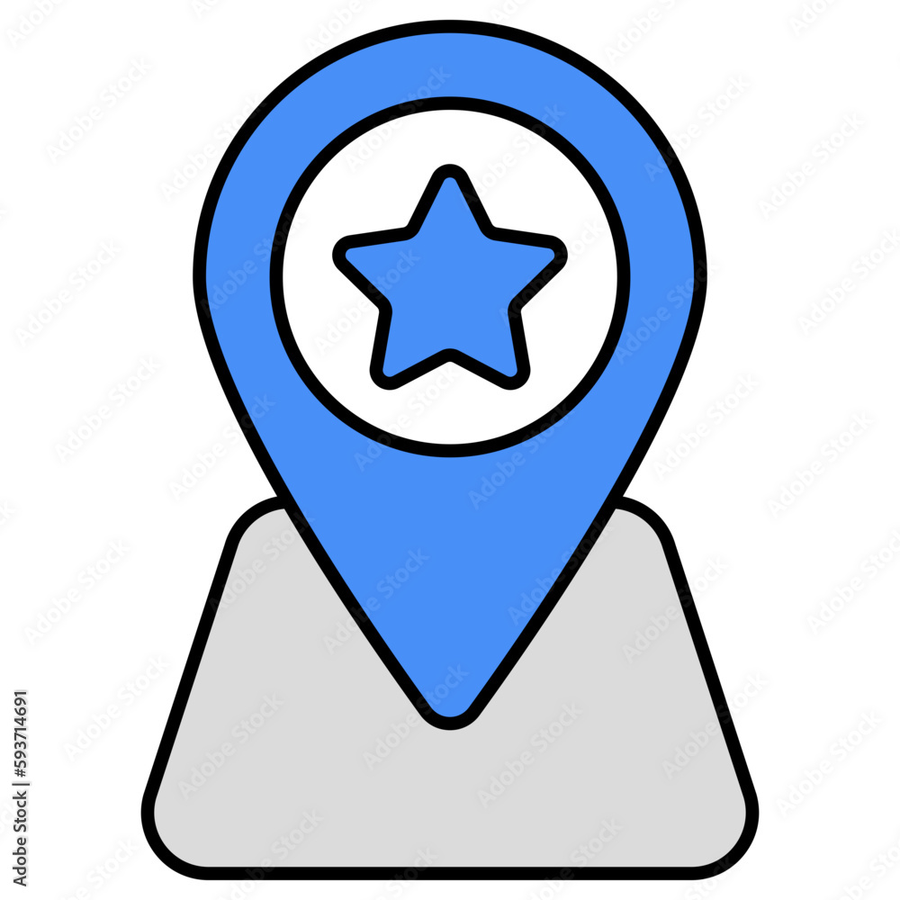 Star inside placeholder, icon of favorite location Star inside placeholder, icon of favorite location