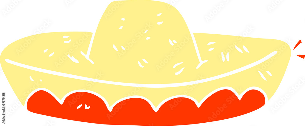 flat color illustration of a cartoon hat