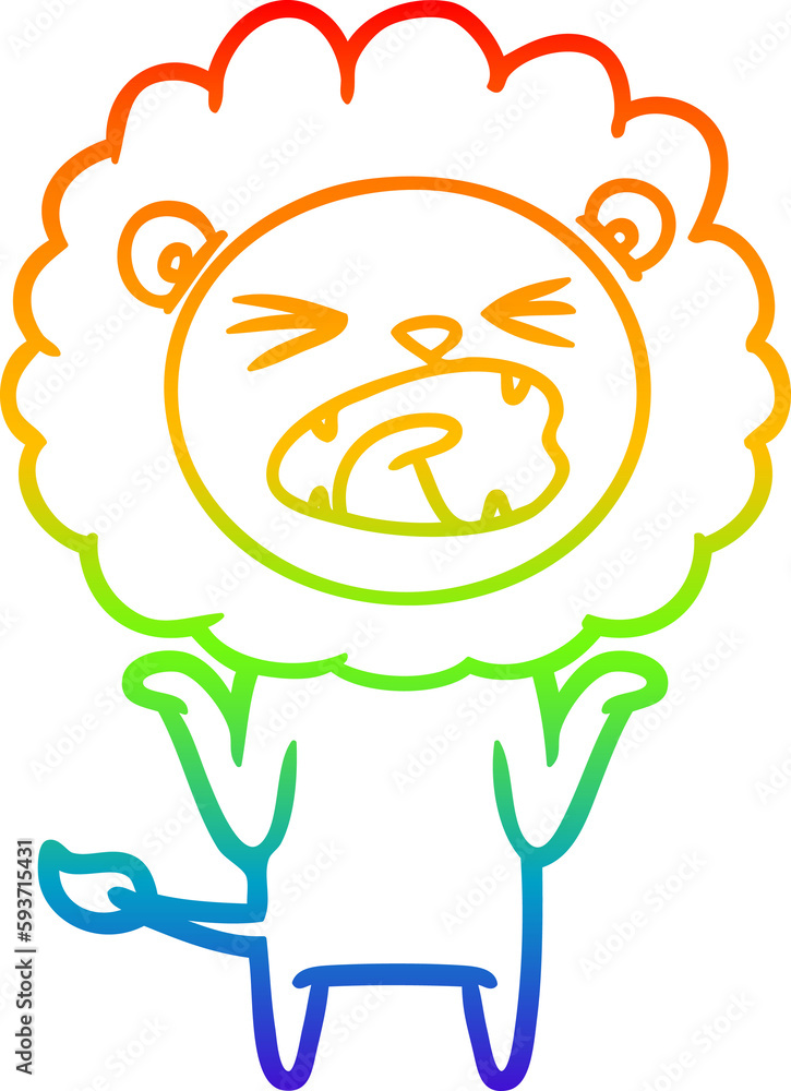 rainbow gradient line drawing cartoon lion rainbow gradient line drawing cartoon lion