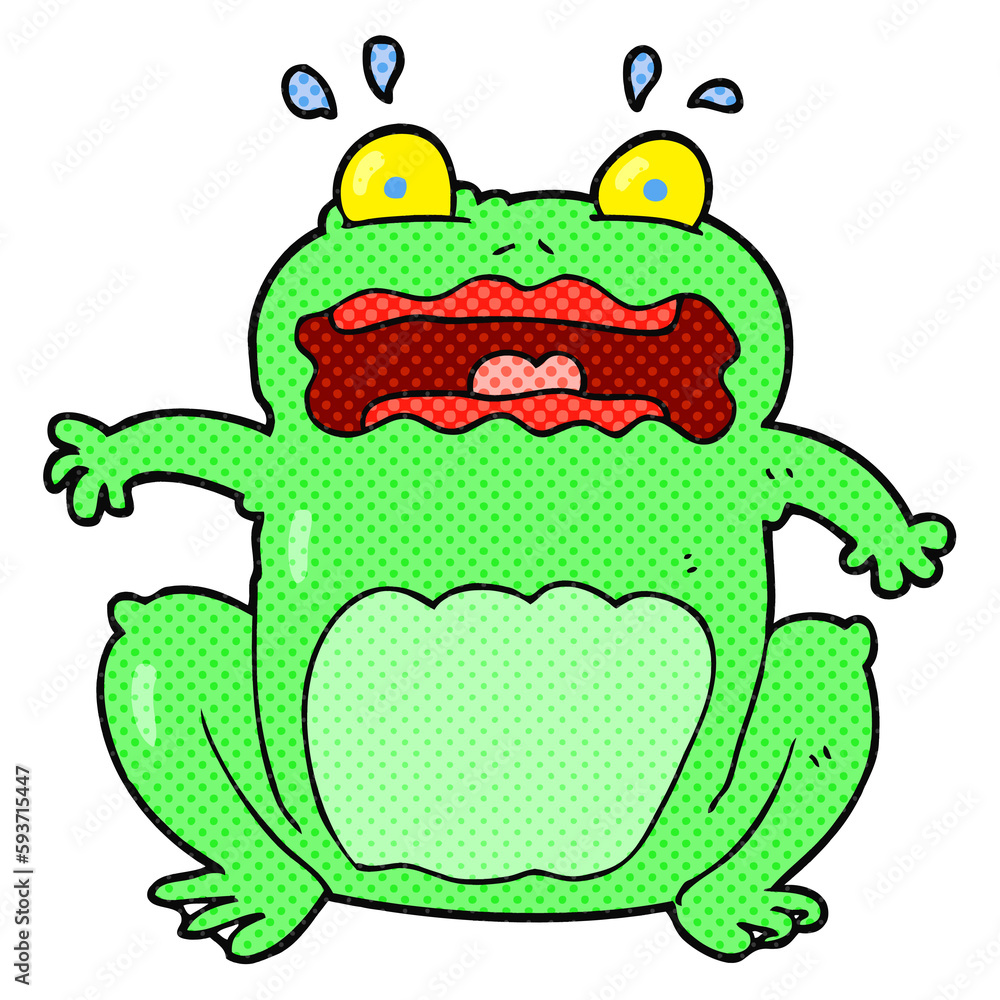 cartoon funny frightened frog cartoon funny frightened frog
