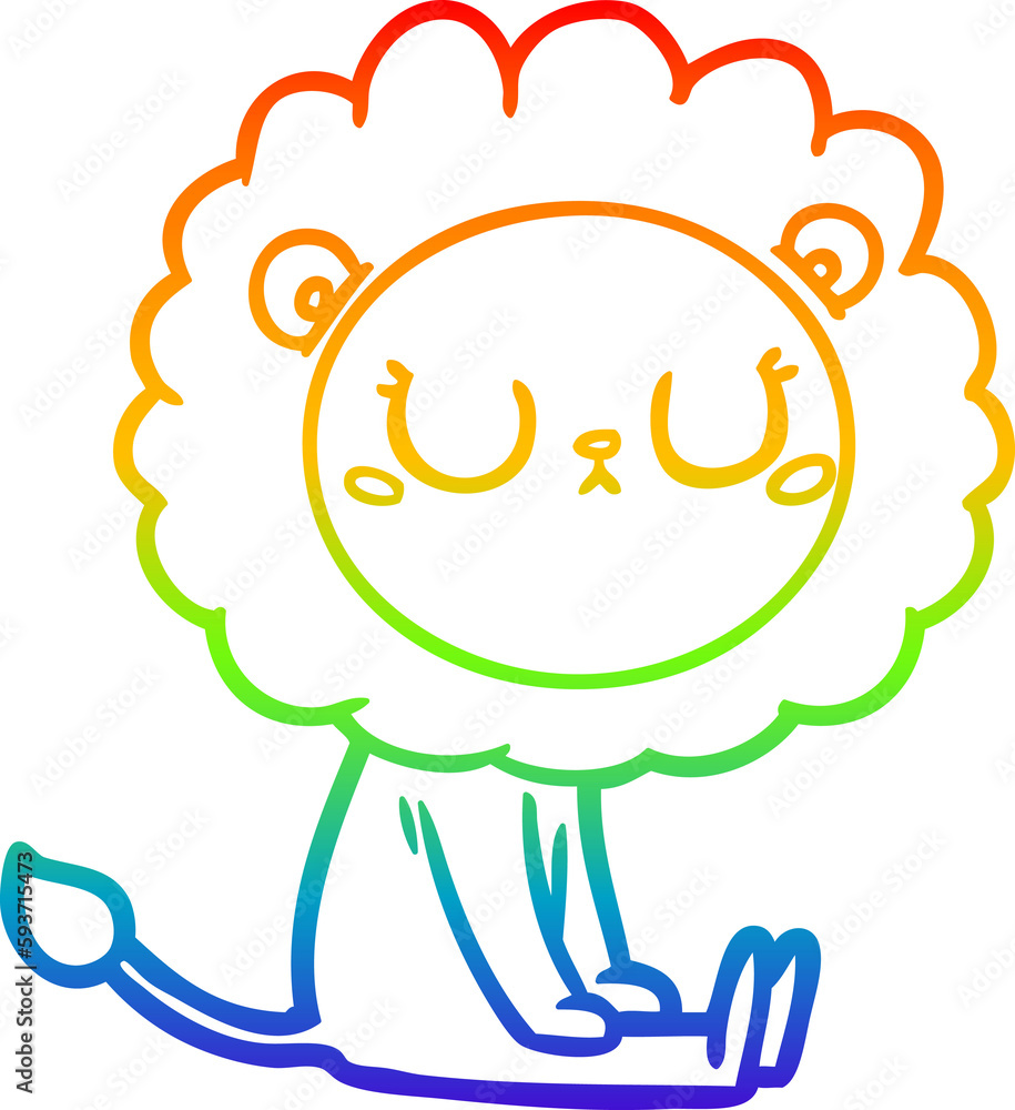 rainbow gradient line drawing cartoon lion rainbow gradient line drawing cartoon lion