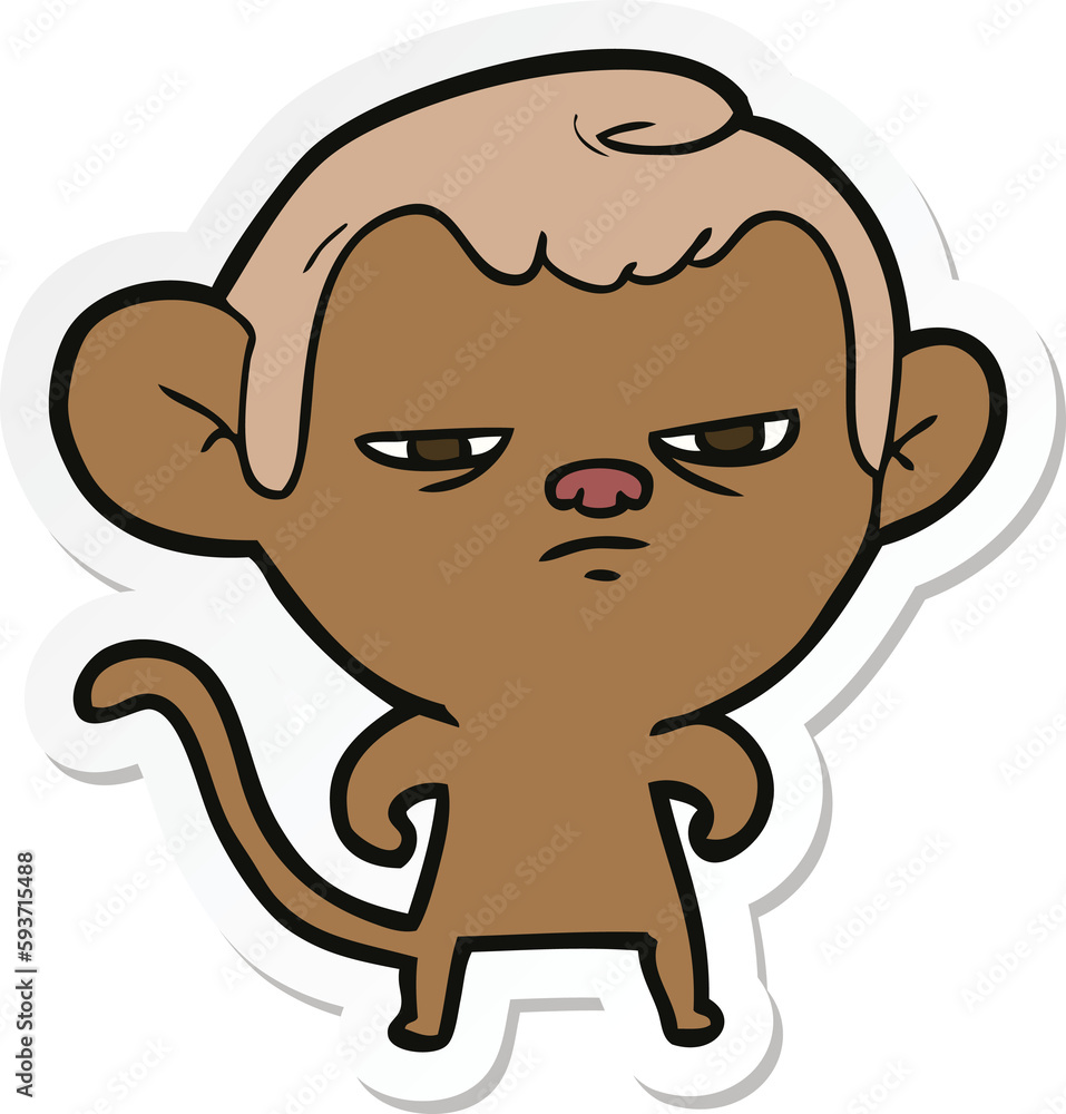 Fototapeta premium sticker of a cartoon monkey