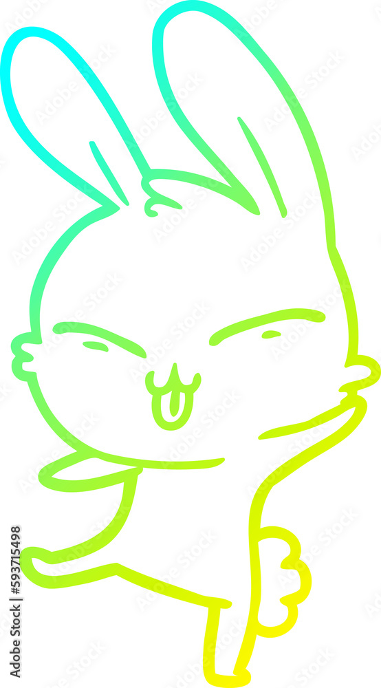 cold gradient line drawing cute cartoon rabbit cold gradient line drawing cute cartoon rabbit