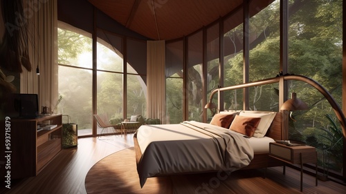 bedroom interior in the tree house