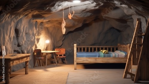 child room interior in the cave © Regina