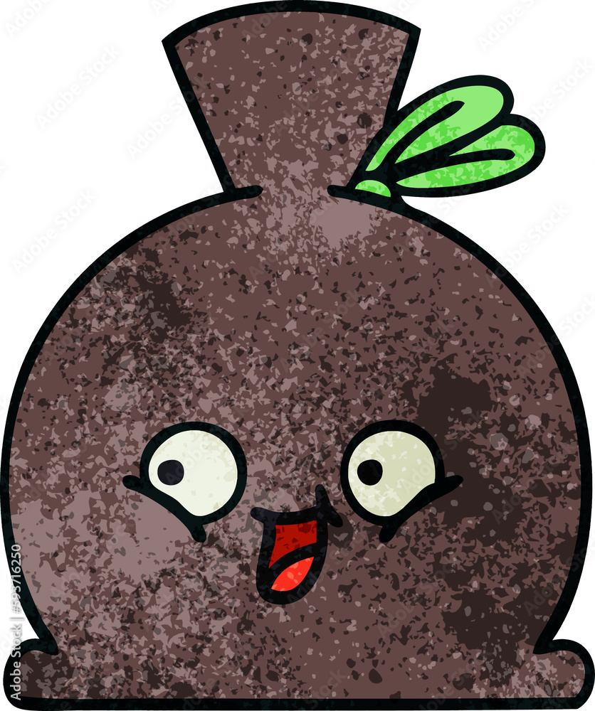 retro grunge texture cartoon sack retro grunge texture cartoon sack
