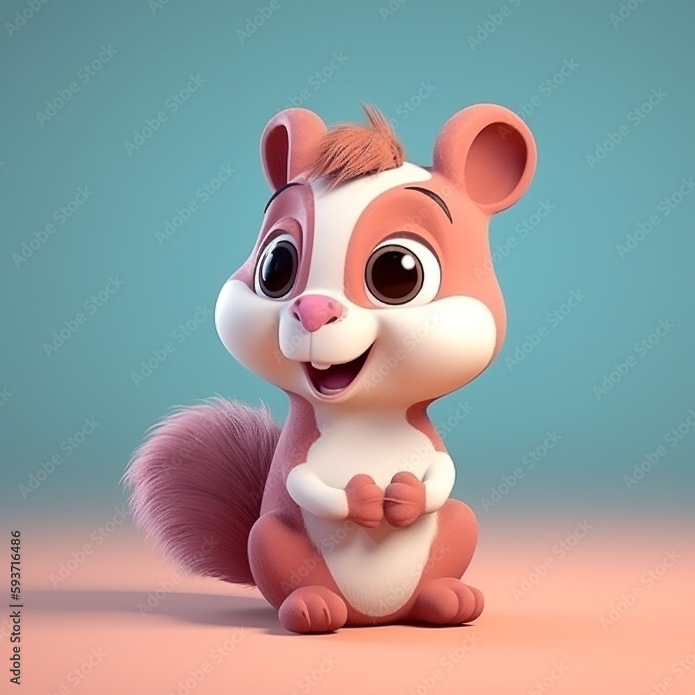 Squirrel cartoon, Squirrel illustrated character, Squirrel 2D character