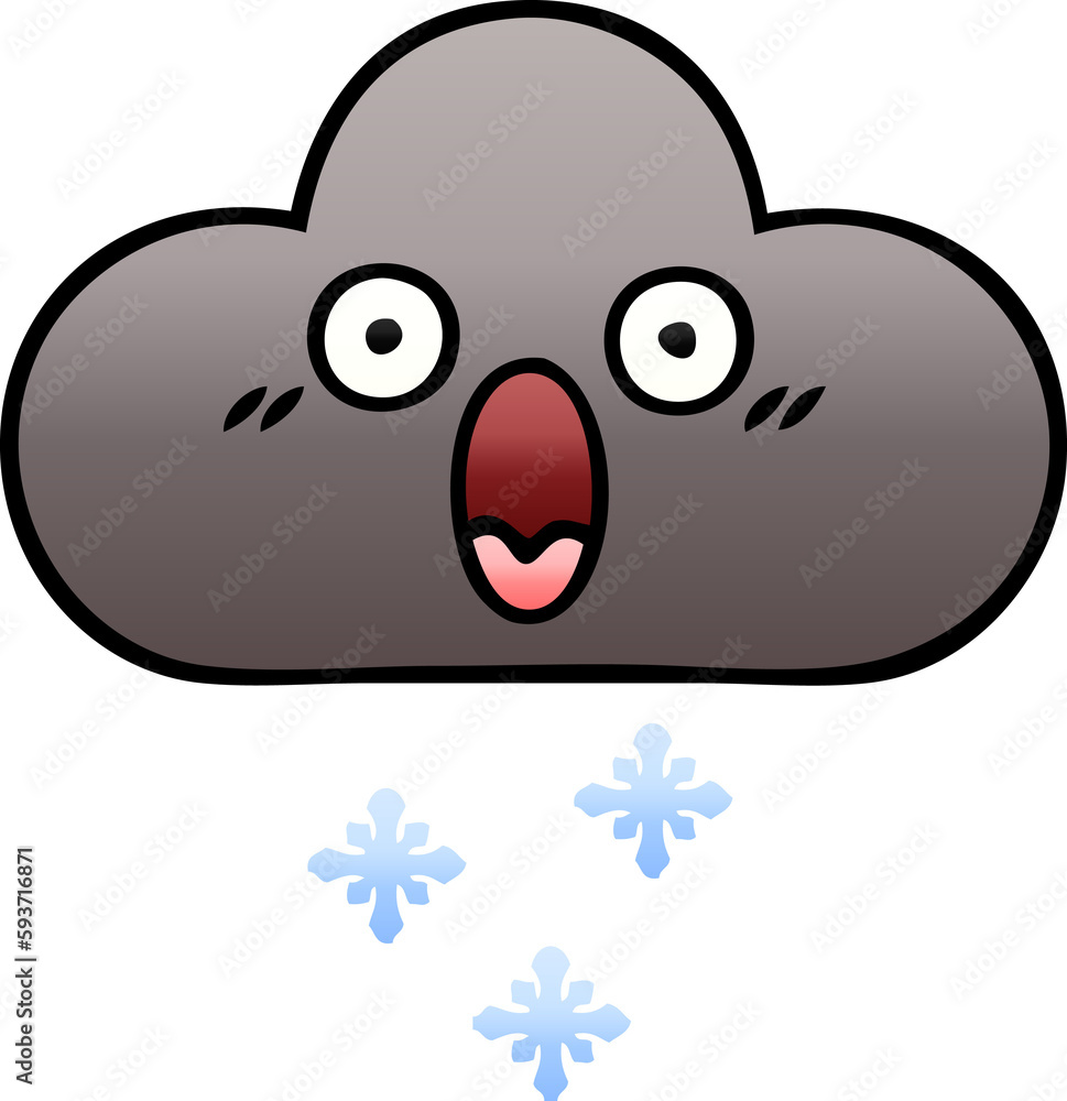 gradient shaded cartoon storm snow cloud gradient shaded cartoon storm snow cloud