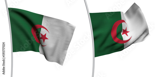 Algeria Two Model ALPHA BACKROUND Flag photo