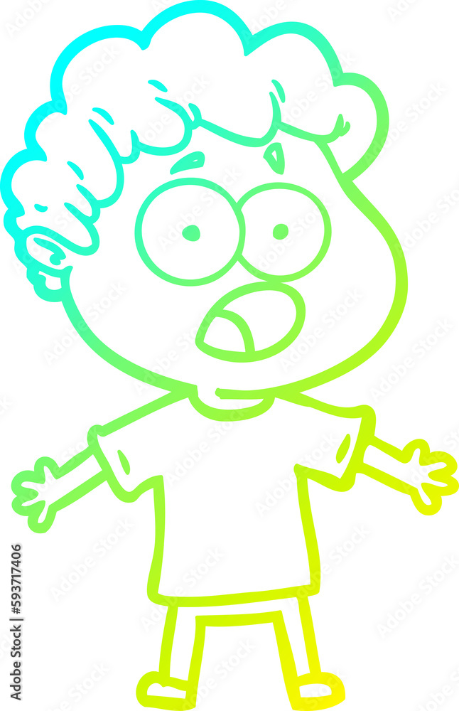 cold gradient line drawing cartoon man gasping in surprise cold gradient line drawing cartoon man gasping in surprise