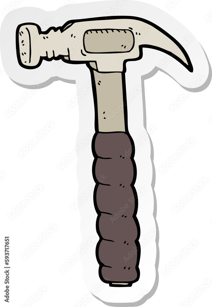 sticker of a cartoon hammer sticker of a cartoon hammer