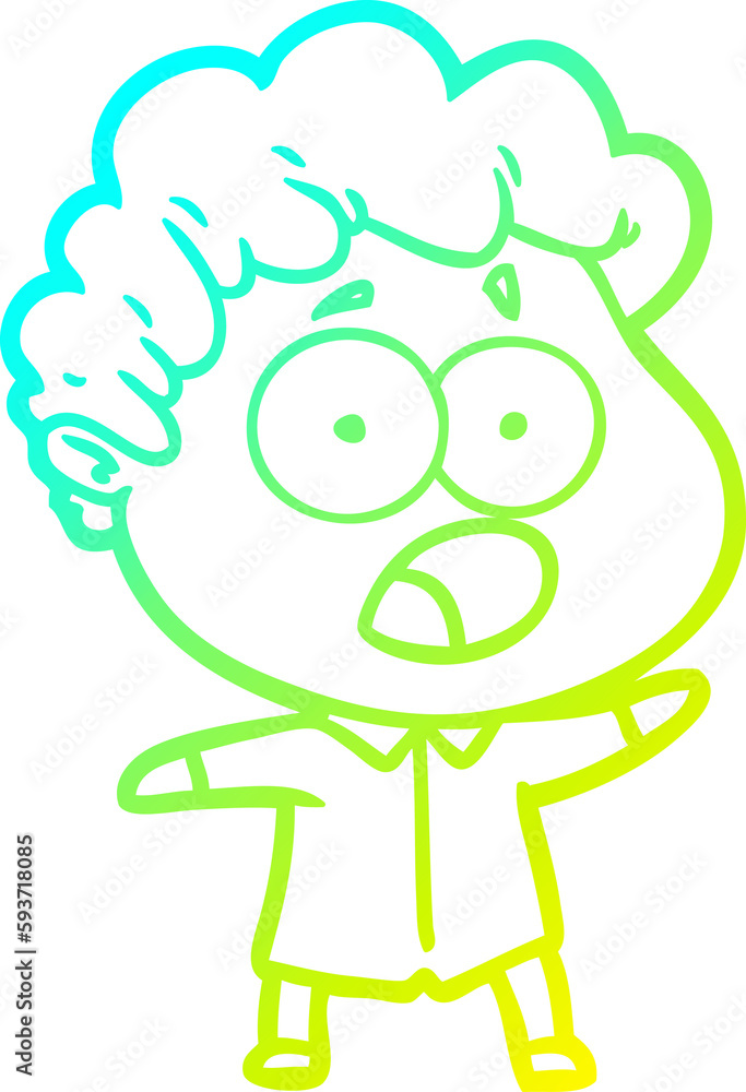 cold gradient line drawing cartoon man gasping in surprise cold gradient line drawing cartoon man gasping in surprise