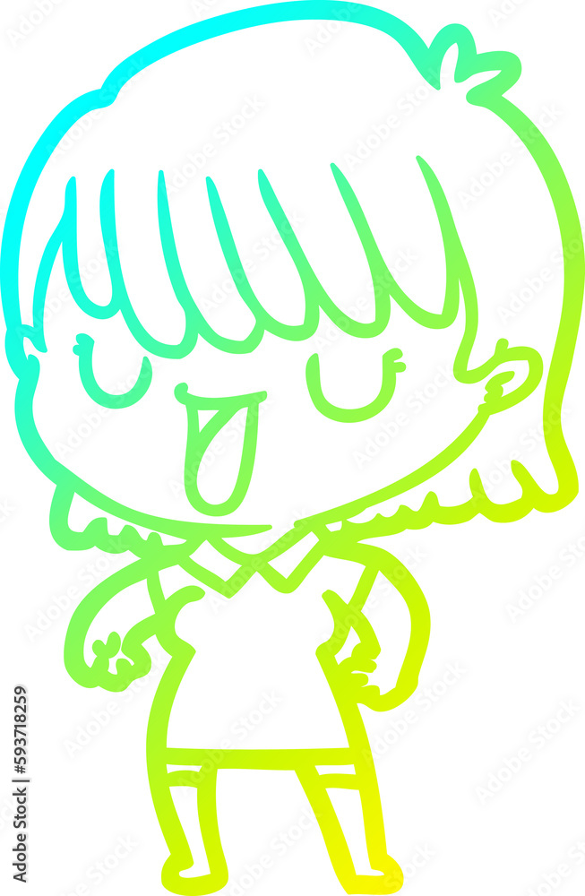cold gradient line drawing cartoon woman cold gradient line drawing cartoon woman