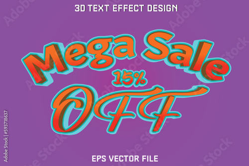 Mega sale 15% off 3d text effect design