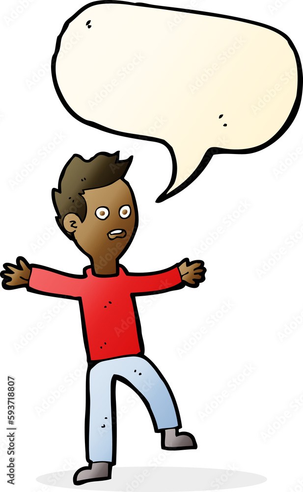 cartoon startled boy with speech bubble cartoon startled boy with speech bubble