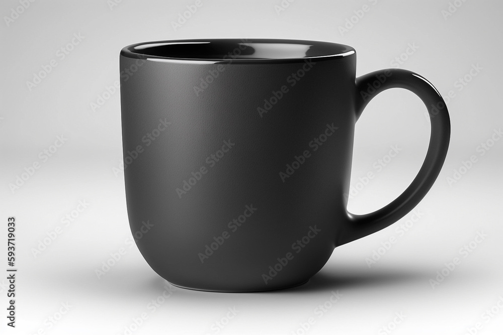 Black coffee cup mug mockup on white background, ceramic Black coffee cup mug mockup on white background, ceramic