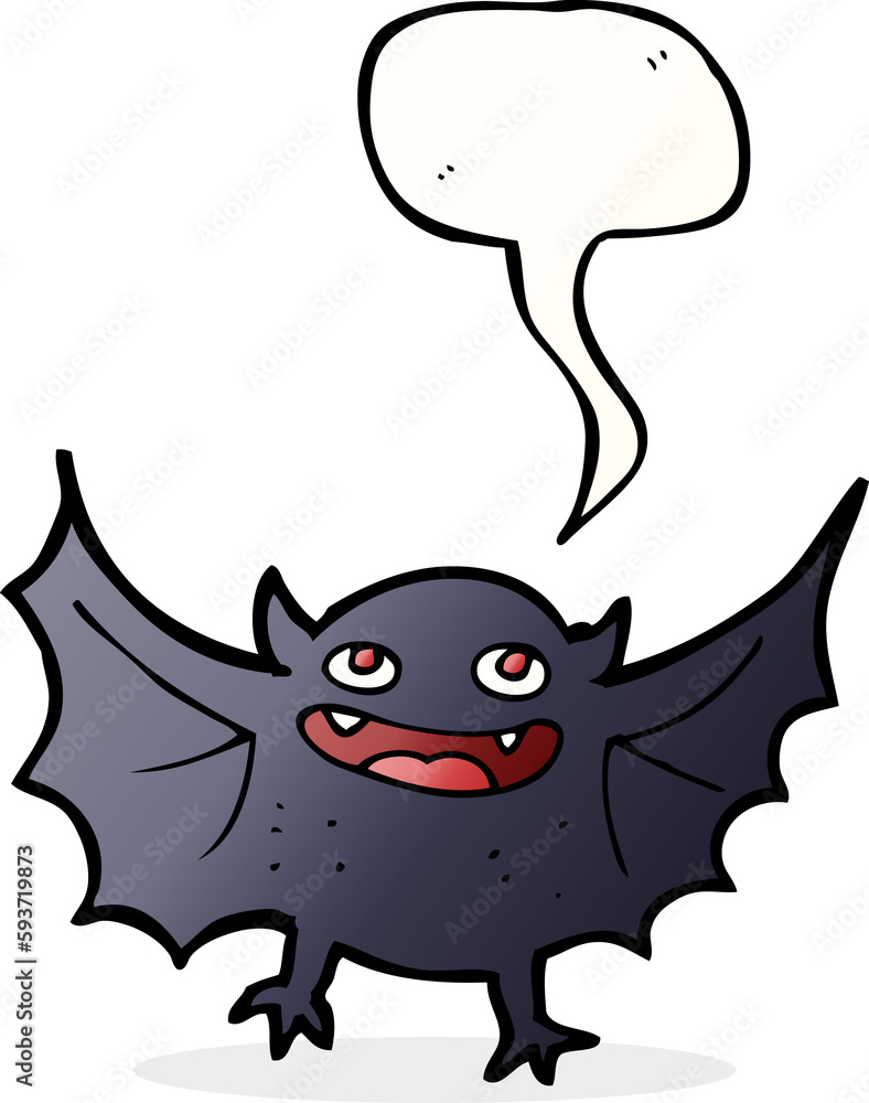 cartoon vampire bat with speech bubble cartoon vampire bat with speech bubble