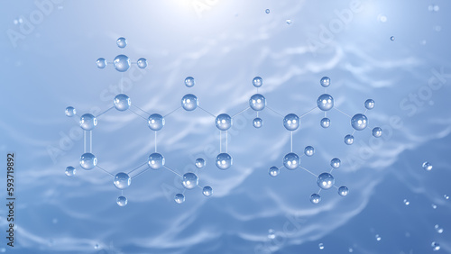 Fototapeta Naklejka Na Ścianę i Meble -  lidocaine molecular structure, 3d model molecule, lignocaine, structural chemical formula view from a microscope