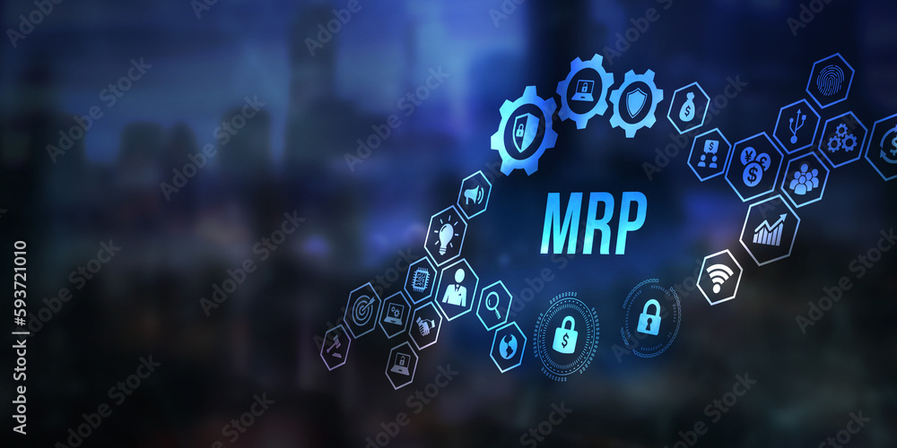 Internet, business, Technology and network concept. MRP Material Requirement planning Manufacturing Industry Business Process automation. 3d illustration Internet, business, Technology and network concept. MRP Material Requirement planning Manufacturing Industry Business Process automation. 3d illustration
