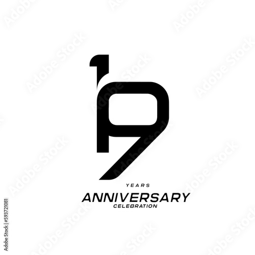 19 years anniversary celebration logotype