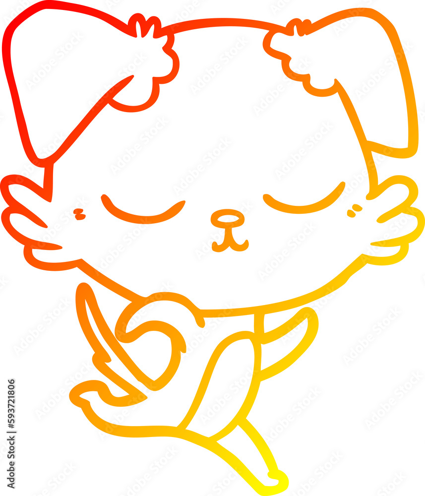 warm gradient line drawing cute cartoon dog warm gradient line drawing cute cartoon dog