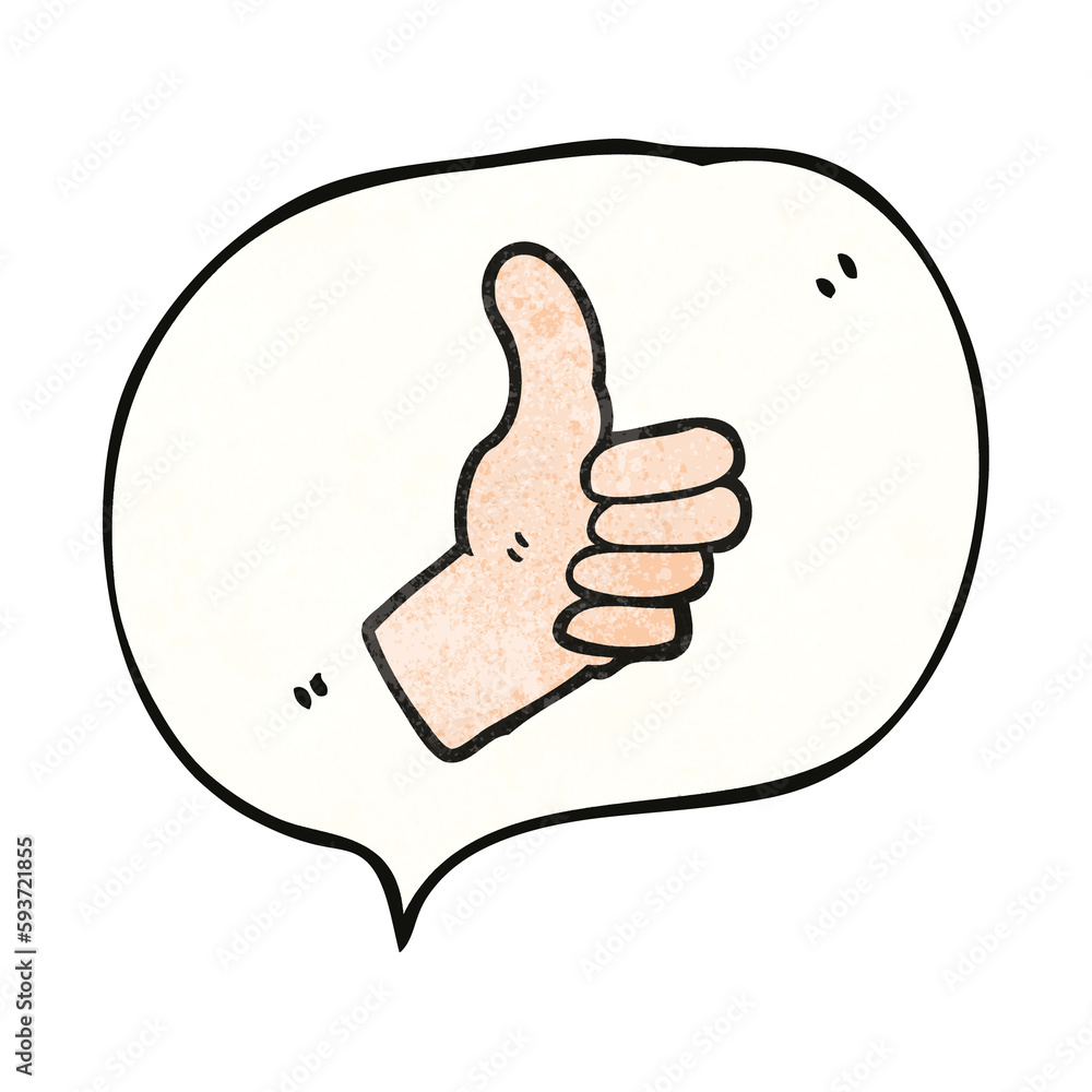 speech bubble textured cartoon thumbs up sign speech bubble textured cartoon thumbs up sign