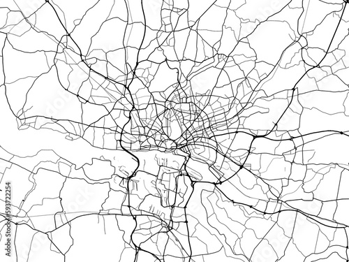 Road map of the city of Hamburg Metropole in Germany on a transparent background.