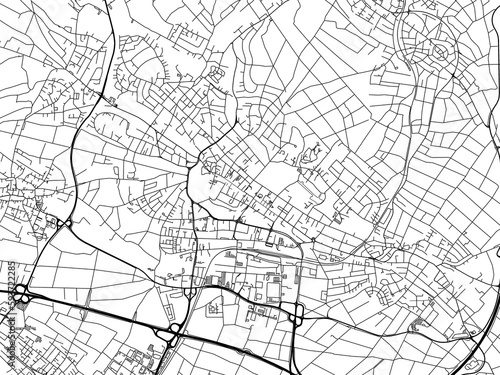 Road map of the city of  Bad Homburg in Germany on a transparent background.