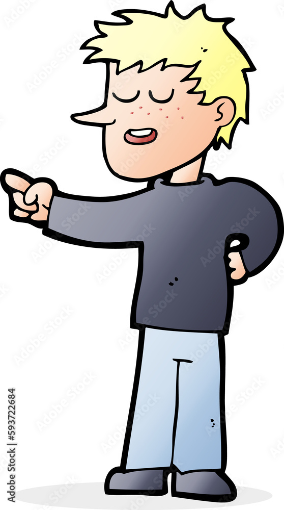 cartoon man pointing