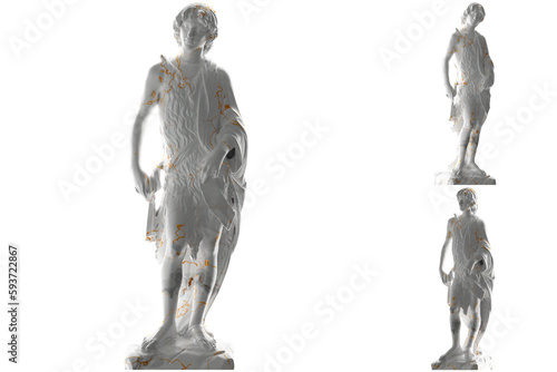 Empress Cunigunde Renaissance statue in white marble and gold perfect for promotions, social media. photo